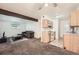 Open concept living room featuring a ceiling fan, and a kitchen at 16259 W 10Th Ave # K1, Golden, CO 80401
