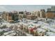 Aerial view showcasing building location and snowy landscape at 1727 N Pearl St # 201, Denver, CO 80203