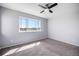 Well-lit bedroom features a large window and neutral walls at 17052 Lipan St, Broomfield, CO 80023