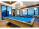 Bright game room featuring a pool table with floor to ceiling windows and city views at 1750 Wewatta St # 704, Denver, CO 80202