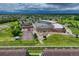 Aerial shot of a neighborhood school and sports fields nestled in a green residential area at 5255 Memphis St # 1009, Denver, CO 80239