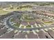 Aerial view of a neighborhood featuring well-maintained homes in a circular community at 25059 E Alder Dr, Aurora, CO 80016