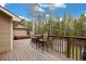 Spacious wooden deck featuring outdoor seating and a relaxing hot tub for ultimate enjoyment at 24 Navajo Trl, Evergreen, CO 80439
