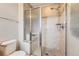 Bathroom with shower, granite vanity, and tile flooring at 8036 E 53Rd Dr, Denver, CO 80238