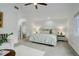 Bright bedroom featuring a queen bed, soft carpet, and neutral walls and decor at 5 Walden Ln, Cherry Hills Village, CO 80121