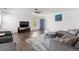 Inviting living room featuring hardwood floors, a modern sectional, and neutral-toned walls at 2430 E 109Th Dr, Northglenn, CO 80233