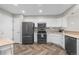 Bright kitchen with white cabinets, stainless steel appliances, and modern flooring at 6375 S Jackson St, Centennial, CO 80121