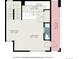 2D floor plan for this home shows balcony, bathroom, dining area, kitchen, and living room at 1245 Utica St # 104, Denver, CO 80204