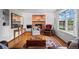 Well-lit living room featuring a brick fireplace, hardwood floors, and comfortable seating at 1322 Wicklow St, Boulder, CO 80303
