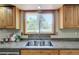 Kitchen sink beneath a window, with ample countertop space and under-cabinet storage at 19235 Wakonda Way, Monument, CO 80132