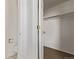 Open walk-in closet with shelving and rod for storage, located off the bathroom at 4630 E 135Th Way, Thornton, CO 80241