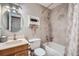 Clean bathroom featuring a shower and tub combination with neutral accents at 815 Columbine Rd # 22, Breckenridge, CO 80424