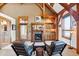 Cozy sitting area with fireplace and built-in bar at 9250 Steeplechase Dr, Franktown, CO 80116
