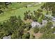 Expansive aerial view shows the home nestled amongst lush greenery and mature trees in the community at 2122 Cramner Ct, Evergreen, CO 80439