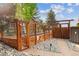 Beautifully designed raised garden beds with secure fencing, offering a dedicated space for cultivating plants at 8966 Sunridge Hollow Rd, Parker, CO 80134
