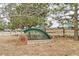 The Pinery Park sign stands against a backdrop of tall pines and playground equipment in the park at 8966 Sunridge Hollow Rd, Parker, CO 80134