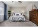 Serene main bedroom with plush carpet, modern decor, and ample natural light, creating a tranquil retreat at 4555 Gray Wolf Ln, Castle Rock, CO 80104