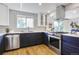 Stylish kitchen with stainless steel appliances, white cabinets, and hardwood flooring at 2067 Depew St, Edgewater, CO 80214