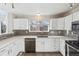 Modern kitchen features white cabinets, quartz countertops, and a stainless steel dishwasher at 10174 Spotted Owl Ave, Highlands Ranch, CO 80129