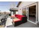 Spacious deck with comfortable seating, and sliding glass doors to the bedroom at 3427 S Cherry St, Denver, CO 80222