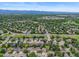 Aerial view of a neighborhood with tree-lined streets and lush landscaping at 2974 E Otero Cir, Centennial, CO 80122