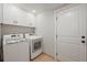 Laundry room features modern appliances and storage cabinets at 2974 E Otero Cir, Centennial, CO 80122