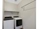 Laundry room featuring modern front load washer and dryer units at 558 E Dry Creek Pl, Littleton, CO 80122