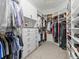 Well-organized walk-in closet with rods, shelves, drawers, and overhead lighting at 425 Steele St, Denver, CO 80206