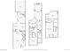 Detailed floor plan showcasing layout of main level, basement and upper level at 425 Steele St, Denver, CO 80206