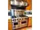 A professional-grade Viking range hood and cooktop are showcased in this well-appointed kitchen at 1034 N Logan St # 2W, Denver, CO 80203