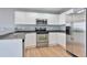 Modern kitchen with stainless steel appliances and white cabinetry at 11069 York St, Northglenn, CO 80233