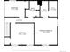 Floor plan displaying three bedrooms, including a primary bedroom with walk-in closet, and two bathrooms at 5556 S Sedalia St, Centennial, CO 80015