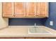 This laundry room features a wash sink, ample counter space, and cabinetry at 10935 Valleybrook Cir, Highlands Ranch, CO 80130