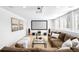 Home theater with a plush sofa, projector, and movie screen at 3380 Longwood Ave, Boulder, CO 80305