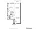 Detailed floor plan showcasing the layout of a condo with bedroom, living room, kitchen, and balcony at 2 Adams St # 608, Denver, CO 80206
