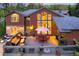 Inviting deck with outdoor dining, seating, and a fire pit with scenic views at 127 Marks Ln, Breckenridge, CO 80424