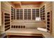 Relaxing sauna room with wooden benches and integrated heating panels at 127 Marks Ln, Breckenridge, CO 80424