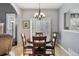 Dining room with hardwood floors, wood table, and a view of the window at 9431 Crossland Way, Highlands Ranch, CO 80130