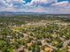 Scenic aerial shot featuring a residential community surrounded by trees and mountains in the background at 9650 W 35Th Ave, Wheat Ridge, CO 80033