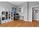 Well-lit office featuring a view, modern storage, and a neutral color scheme at 446 Angus Way, Highlands Ranch, CO 80129