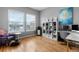 Bright office space with a large window and modern storage solutions at 446 Angus Way, Highlands Ranch, CO 80129
