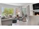 Bright living room with comfortable seating and large windows overlooking a green landscape at 21 Fairway Ln, Littleton, CO 80123