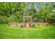 Enclosed garden with an arbor, planting beds, and lush greenery, ideal for cultivating your own produce at 980 E Tufts Ave, Cherry Hills Village, CO 80113