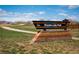 Waneka Lake Park sign showcasing the park's name with scenic mountain views in the background at 1996 Clipper Dr, Lafayette, CO 80026