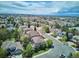 Overhead neighborhood shot, featuring neatly arranged houses with trees lining the streets at 9524 E Caley Cir, Englewood, CO 80111