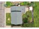 A birds eye view showcasing the house's roof, backyard, and surrounding landscape at 8732 W Arbor Ave, Littleton, CO 80123