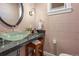 Stylish powder room showcasing a unique vessel sink, elegant vanity, and modern fixtures at 2826 Broadway St # 106, Boulder, CO 80304