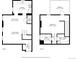 Detailed two story floor plan displaying measurements for the kitchen, living room, bedroom and balcony at 1001 E 17Th Ave # 12, Denver, CO 80218