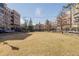 Large open lawn in a commercial district with string lights overhead creating a welcoming community space at 6800 S Pennsylvania St, Centennial, CO 80122