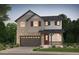 Charming two-story home featuring a stone facade, gray siding and a two-car garage at 2184 S Ider Way, Aurora, CO 80018